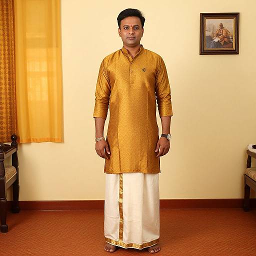 Man in Traditional Costume Indoors