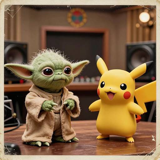 Kawaii Yoda and Pikachu 70s Booth