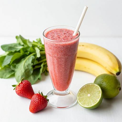 Vibrant Strawberry Smoothie with Fresh Ingredients