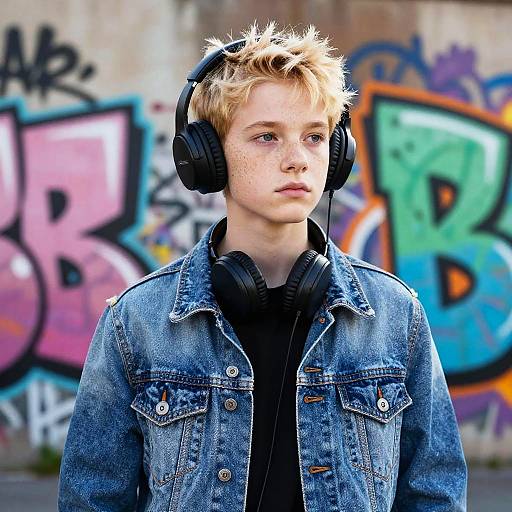 Youthful Blonde Teen in Urban Scene