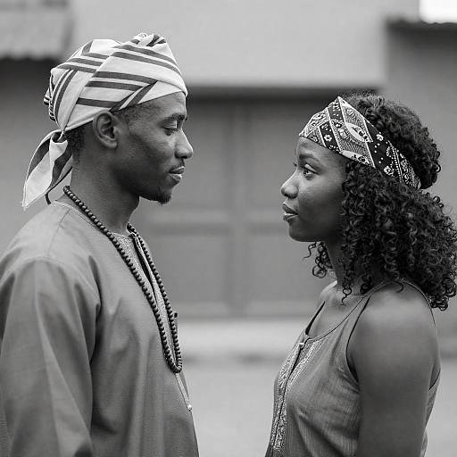 Intimate Black-and-White Profile Portrait