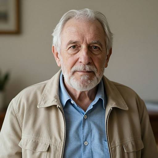 Wise Elder in Cozy Room