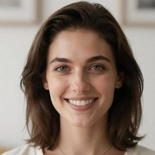 Smiling Woman Portrait with Tousled Hair