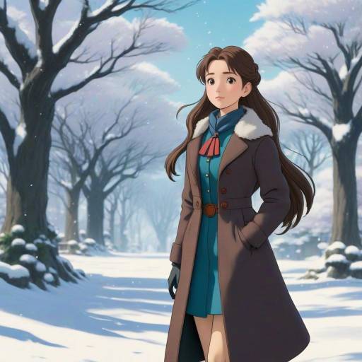 Serene Winter Walk in Ghibli Style Serene Winter Walk in Ghibli Style
