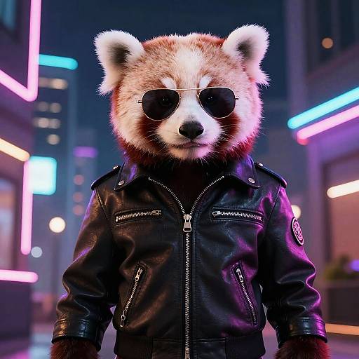 Stylish Sexy Panda in Neon Urban
