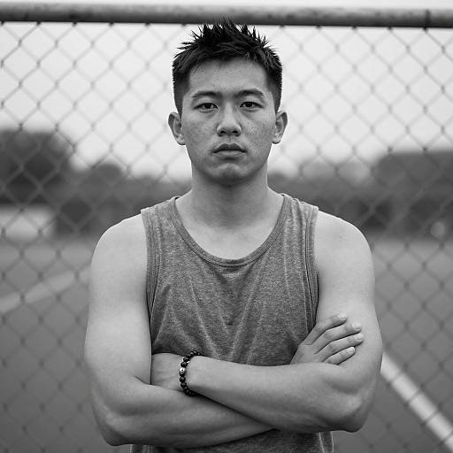 Intense Portrait of a Muscular Man