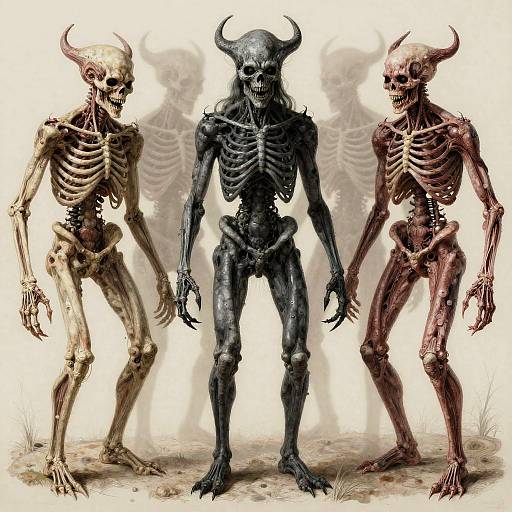 Nightmare Monster Skeletons with Horns