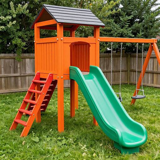 Vibrant Orange Backyard Play Set