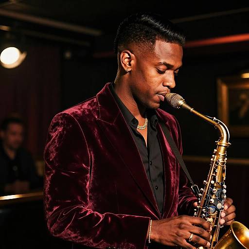Jazz Musician in Stylish Velvet Jacket
