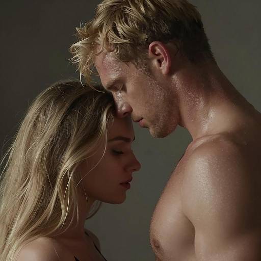 Intimate Moment of Two Figures