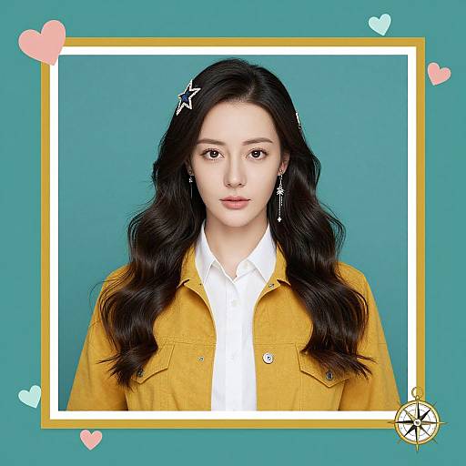 Elegant Young Woman Portrait Framed