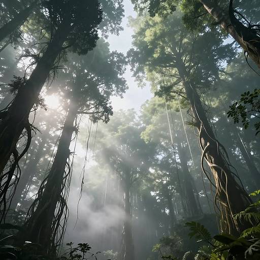 Upside-Down Floating Translucent Forest