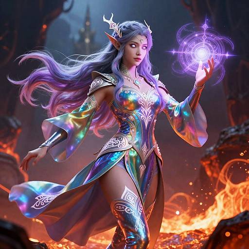 Mystic Fae Enchantress in Rainbow Armor