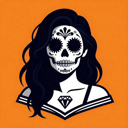 Sugar Skull Woman Illustration