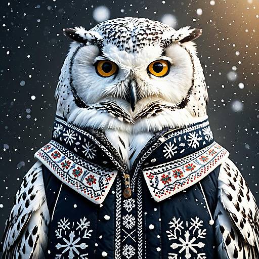 Snow Owl in Nordic Winter Parka