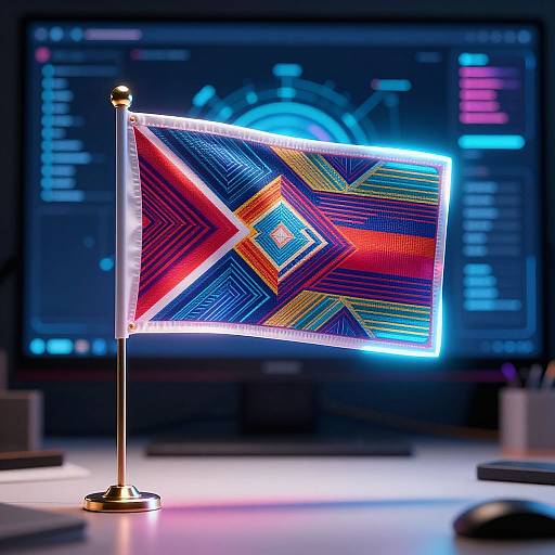 Futuristic AI-Designed Neon Flags