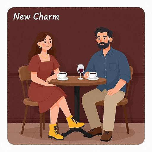 Casual Meeting at a Wooden Table