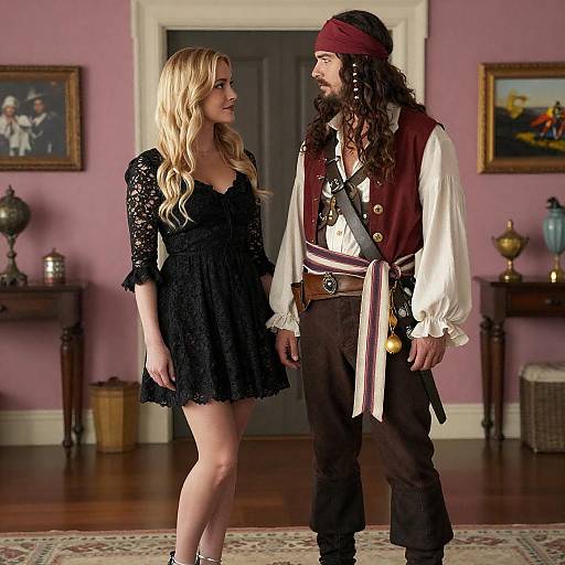 Pirate Couple in Pink Parlor