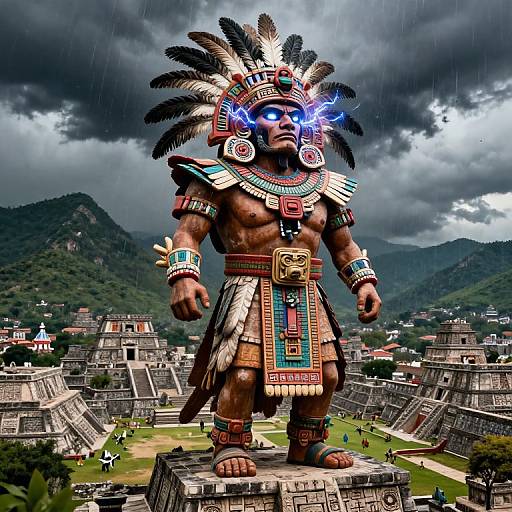 Majestic Aztec Rain Deity Tlaloc