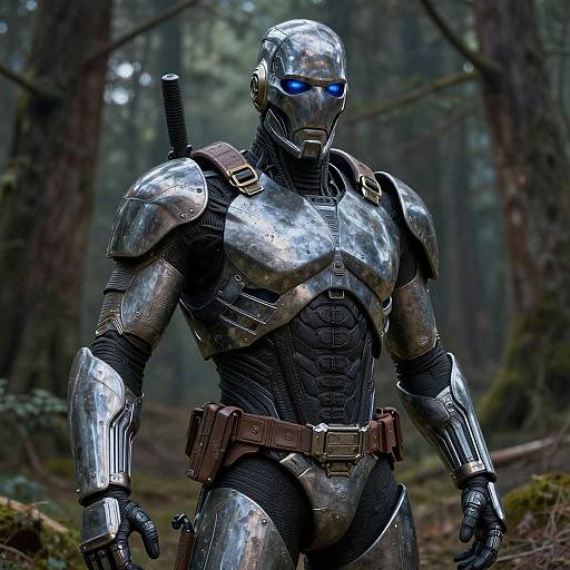 Hyperrealistic T-1000 Comic Portrait