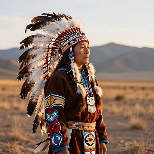 Shoshone Tribe in Vibrant Desert Landscape
