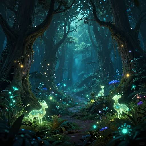 Enchanted Bioluminescent Fantasy Forest