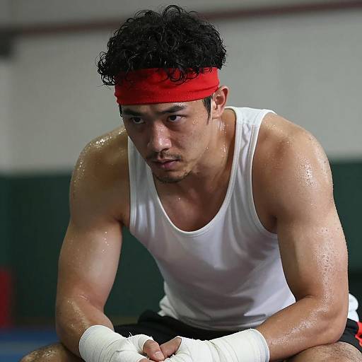 Focused Athlete in Dim Lighting