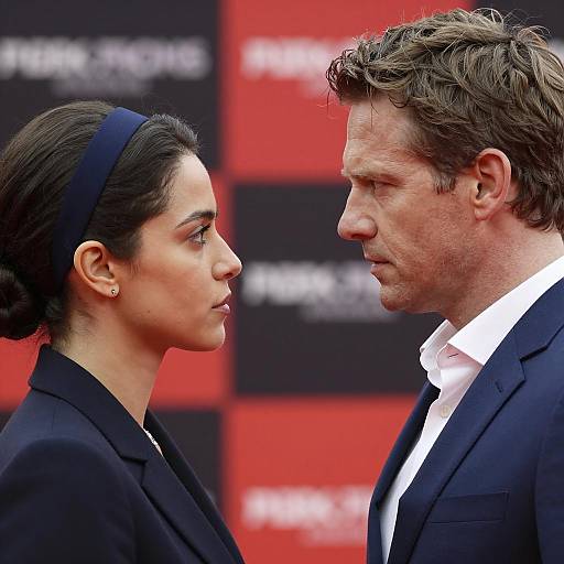 Intense Profile Portrait of Two People