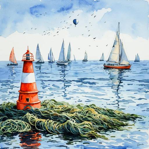 Whimsical Sea Buoy in Monet Style Whimsical Sea Buoy in Monet Style