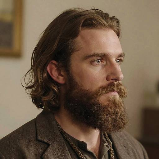 Rugged Bearded Man Vintage Portrait