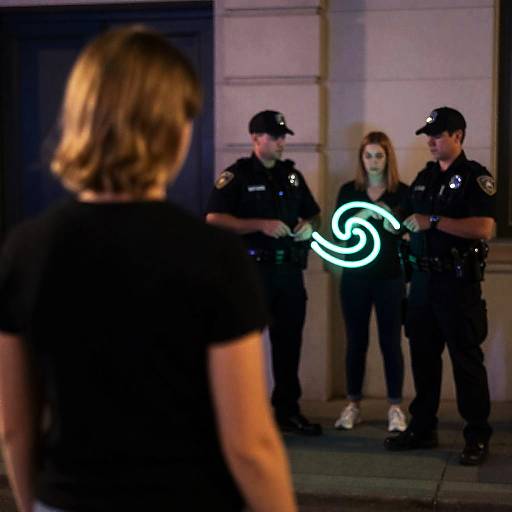 Nighttime Street Scene with Glow and Cops