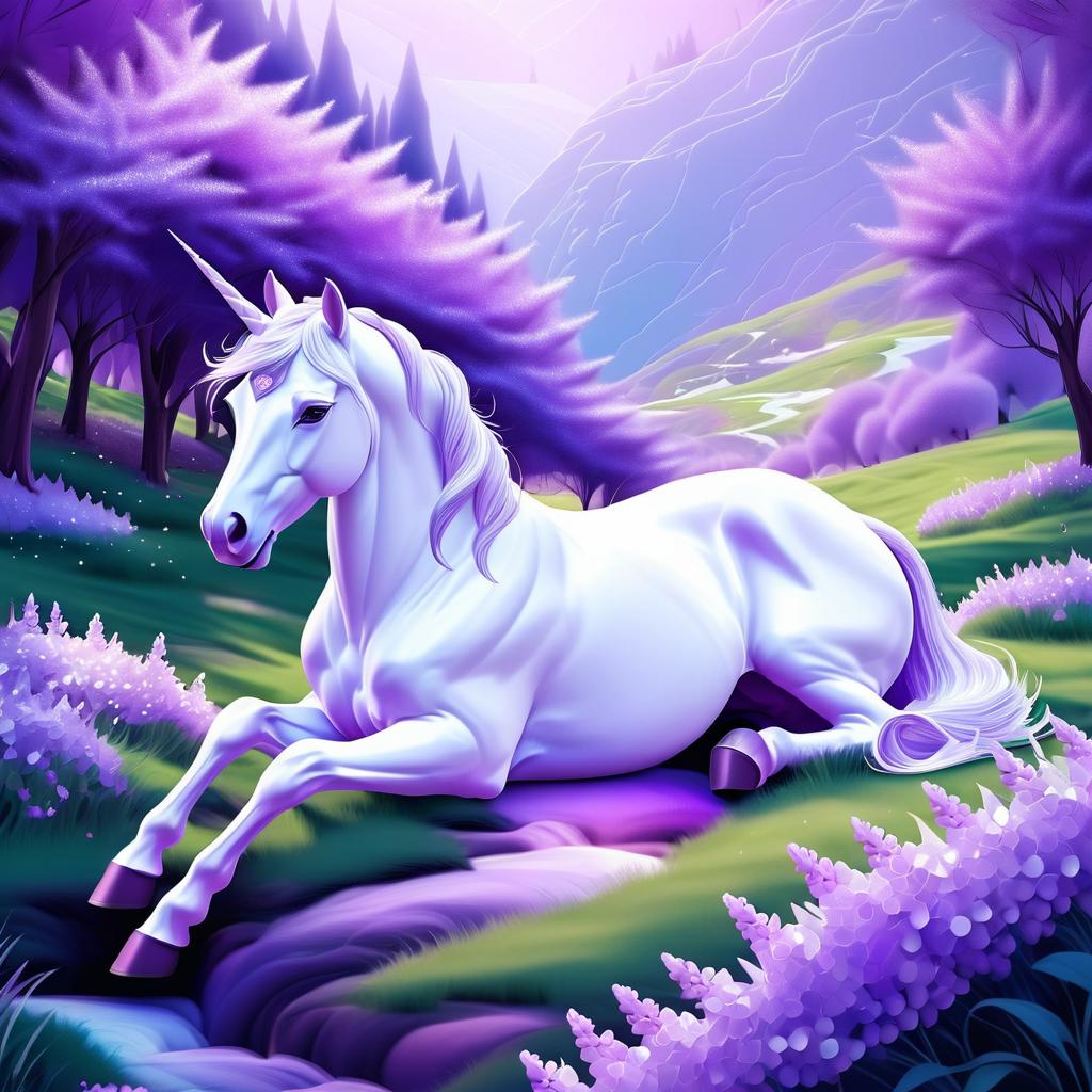 Digital Art of a Snow-White Unicorn