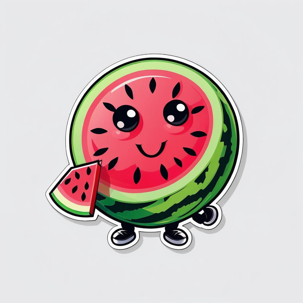 Cute Watermelon Character Logo Design