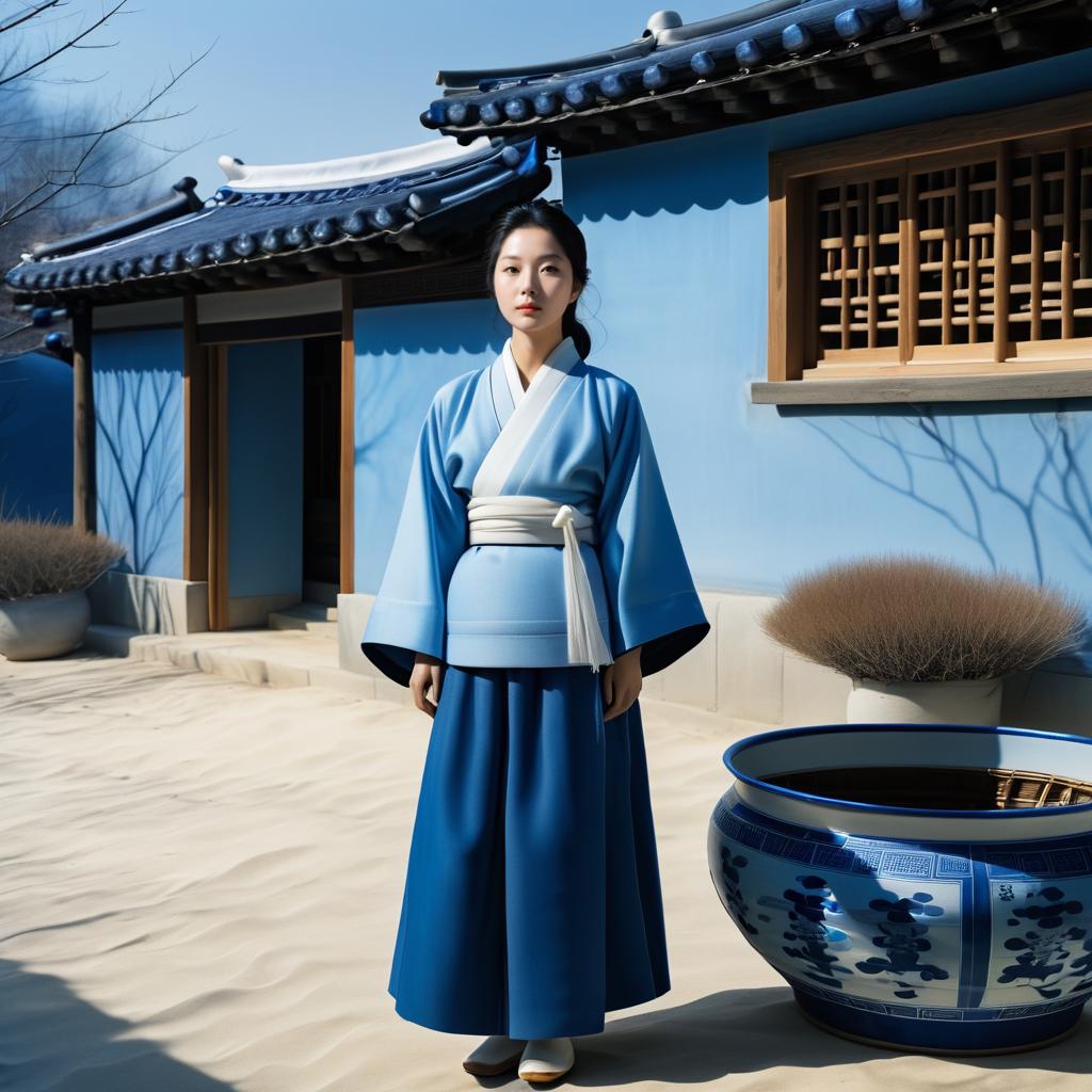 Tranquil Portrait of a South Korean Woman