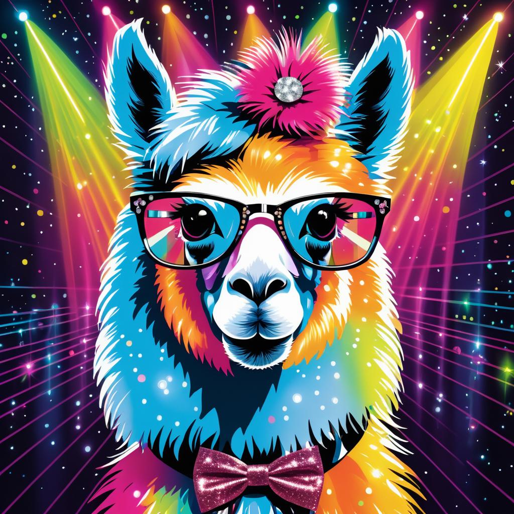 Disco Llama: A Colorful Lowbrow Art