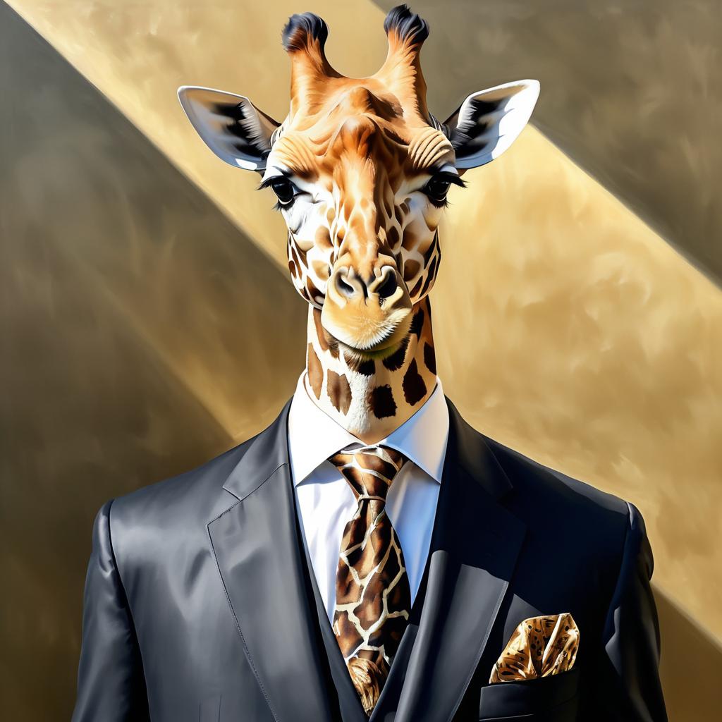 Sophisticated Giraffe in Formal Attire