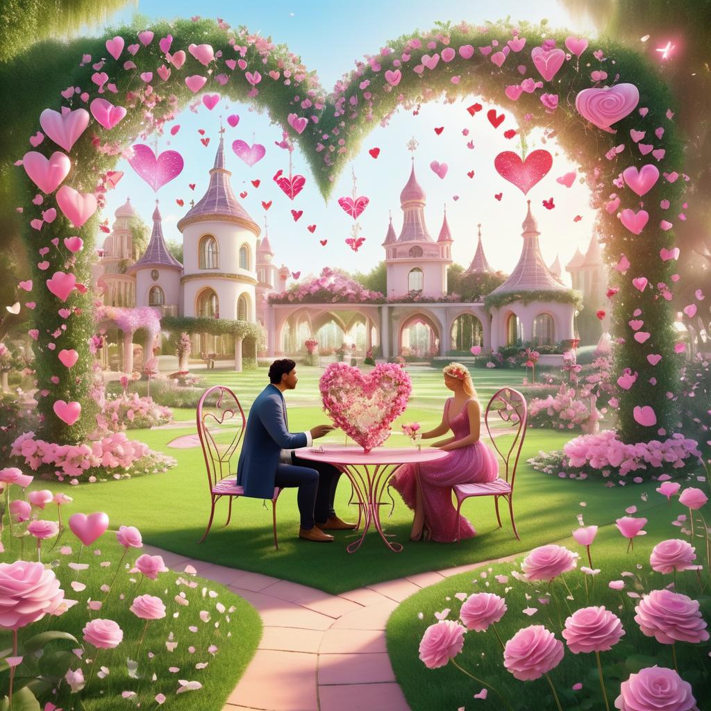 Enchanted Valentine's Day Garden Scene