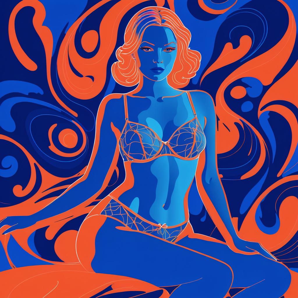 Neon Lingerie Art in Matisse Style