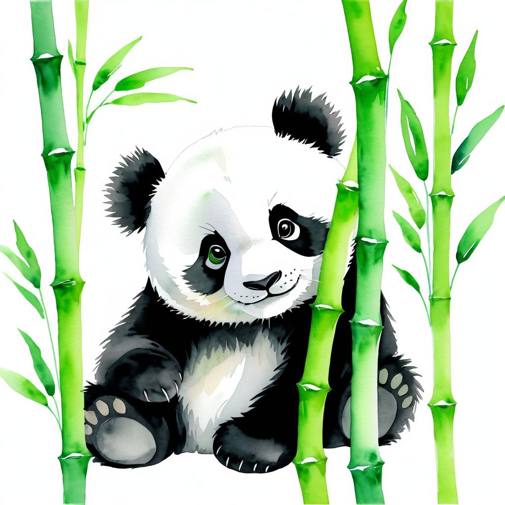 Charming Watercolor Panda Illustration