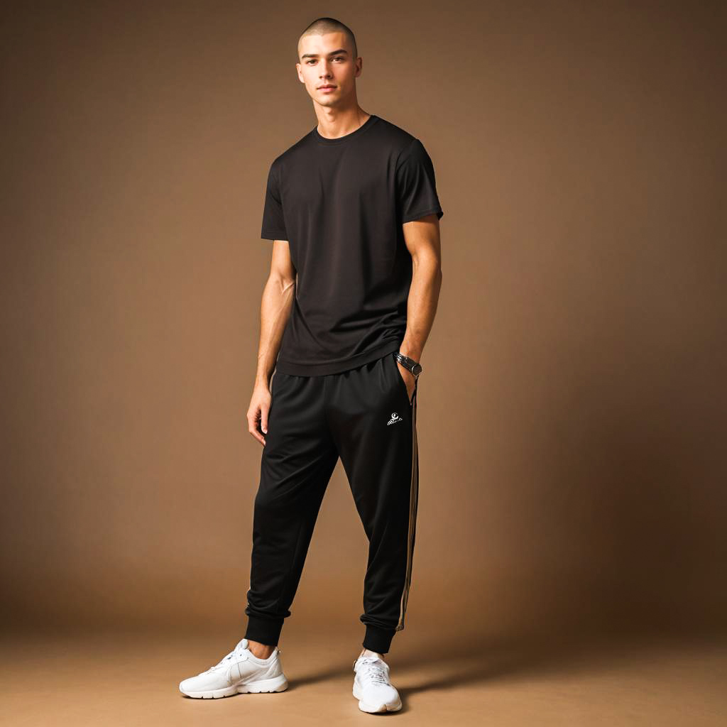 Athletic Young Man in Stylish Activewear