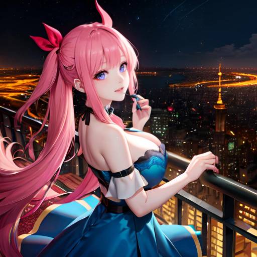 Ultra-Detailed Anime Girl in City Night