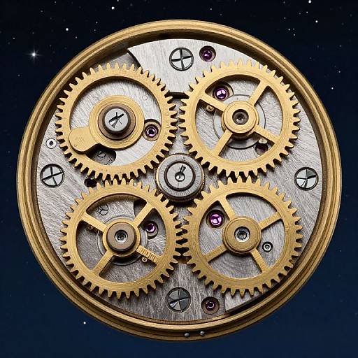Intricate Golden Gears Vintage Chronometer