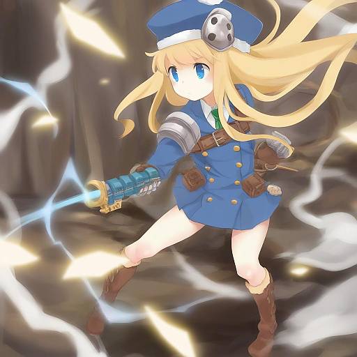 Illustration of Gunner 2 (sekaiju), sekaiju no meikyuu in the style of Djheycha