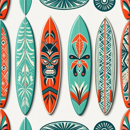 1950s Surfboard Inspired Digital Art