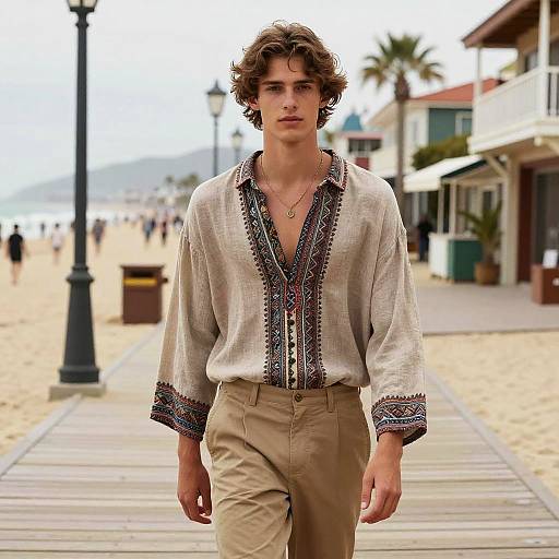 Bohemian Male Model with Layered Undercut