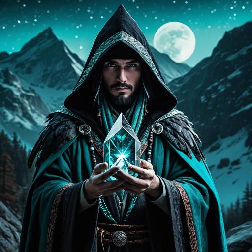 Kenku Illusions Mage with Glowing Crystal Prism