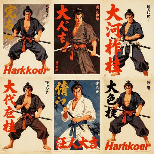 Vintage Japanese Samurai Movie Posters