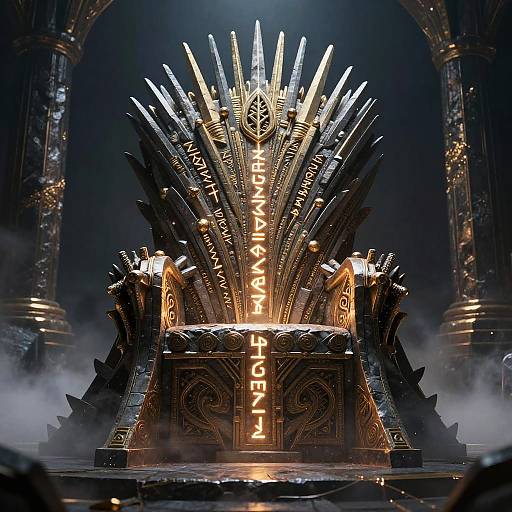 Ancient Ornate Throne with Runes