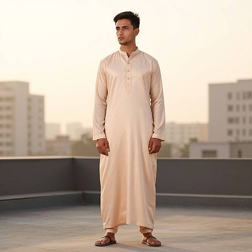 Young Man in Classic Kameez Shalwar