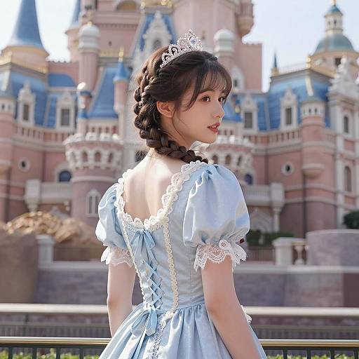 Charming Young Woman in Vintage Elegance